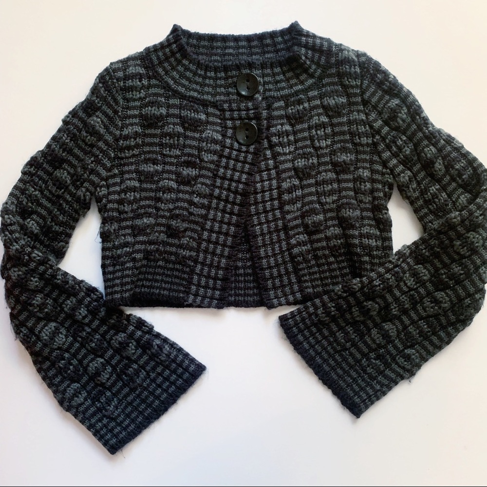CAbi• 614 bubble knit bolero boho cardigan